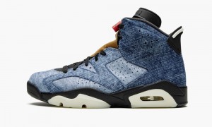 Basket Nike Air Jordan 6 'Washed Denim' Homme Noir Rouge | QS5892674