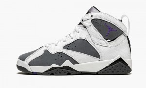 Basket Nike Air Jordan 7 Retro BG 'Flint' Enfant Blanche Violette Grise | CE0527813