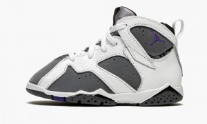 Basket Nike Air Jordan 7 Retro BT 'Flint' Enfant Blanche Violette Grise | FE5102369