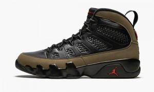 Basket Nike Air Jordan 9 Retro 'Olive' Homme Noir Rouge Vert Olive Clair | DZ0364215