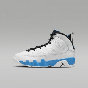 Basket Nike Air Jordan 9 Retro "Powder Blue" Enfant Blanche Bleu Foncé Noir | PY4538297