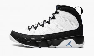 Basket Nike Air Jordan 9 Retro 'University Blue' Homme Blanche Noir Bleu | ZH7516092