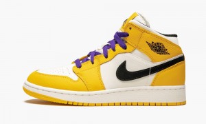 Basket Nike Air Jordan Mid SE (GS) 'Lakers' Enfant Doré Noir | QH6492157