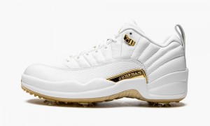 Basket Nike Air Jordan XII G NRG M22 'Air Jordan 12 Golf - White Metallic' Homme Blanche Metal Doré | EN8624035