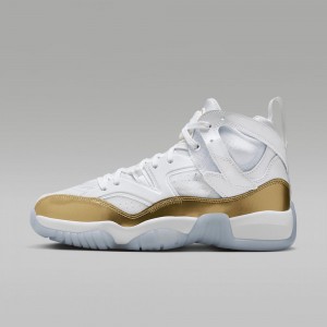 Basket Nike Jumpman Two Trey Femme Blanche Metal Doré | OM0472986