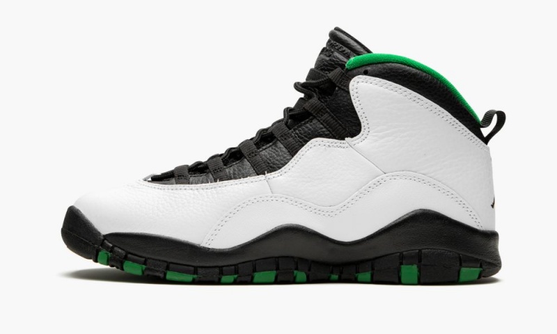 Basket Nike Air Jordan 10 Retro (GS) \'Seattle\' Enfant Blanche Noir Vert | AP3291084