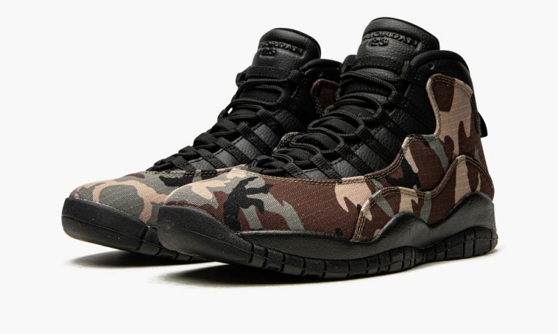 Basket Nike Air Jordan 10 'Woodland Camo' Homme Camouflage Noir Chocolat | LX0825973