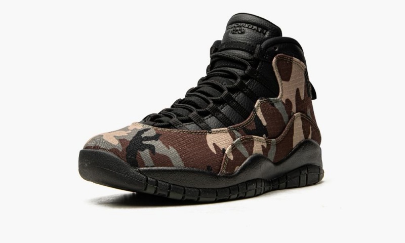 Basket Nike Air Jordan 10 'Woodland Camo' Homme Camouflage Noir Chocolat | LX0825973