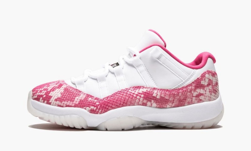 Basket Nike Air Jordan 11 Retro Low \'Pink Snakeskin\' Femme Blanche Noir Rose | UW7092816