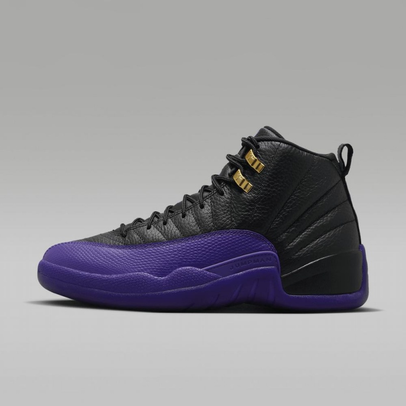 Basket Nike Air Jordan 12 Retro Homme Noir Metal Doré Violette | RH5724903