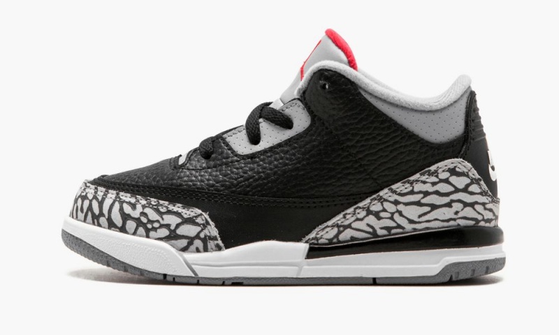 Basket Nike Air Jordan 3 Retro BT \'Black Cement\' Enfant Noir Rouge Grise | UT8716592