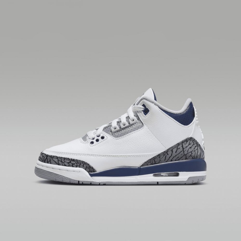 Basket Nike Air Jordan 3 Retro Enfant Blanche Bleu | PI4875961