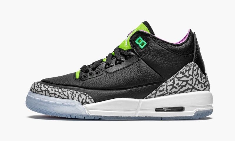 Basket Nike Air Jordan 3 Retro GS \'Electric Green\' Enfant Noir Blanche Vert | JA4159607