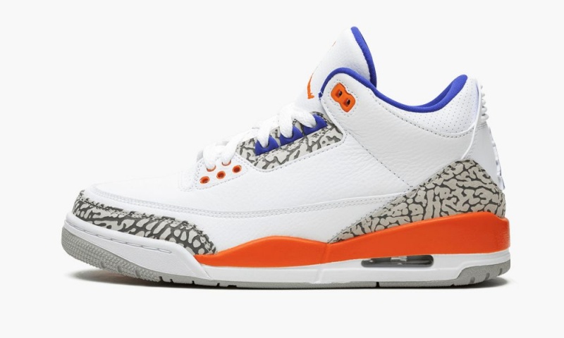 Basket Nike Air Jordan 3 Retro \'Knicks\' Homme Blanche Bleu Royal | WM3461298