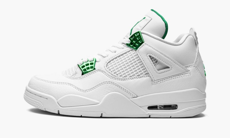 Basket Nike Air Jordan 4 Retro 'Metallic Pack - Pine Green' Homme Blanche Metal Argent Vert Foncé | LI3805247