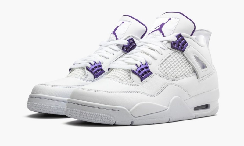 Basket Nike Air Jordan 4 Retro 'Metallic Pack - Purple' Homme Blanche Metal Argent | NF5680973