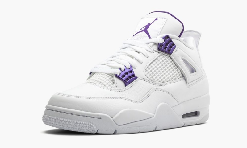 Basket Nike Air Jordan 4 Retro 'Metallic Pack - Purple' Homme Blanche Metal Argent | NF5680973