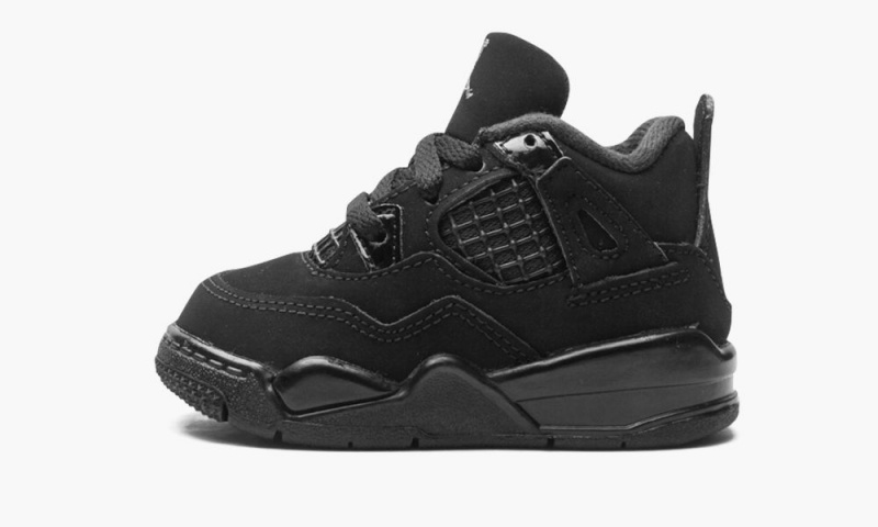 Basket Nike Air Jordan 4 Retro (TD) \'BLACK CAT\' Enfant Noir Noir Grise Foncé | EQ8654019