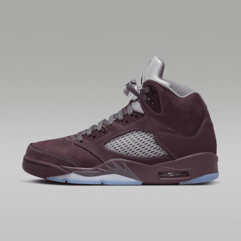 Basket Nike Air Jordan 5 Retro SE Homme Bordeaux Foncé Metal Argent Grise Foncé | EG4706593