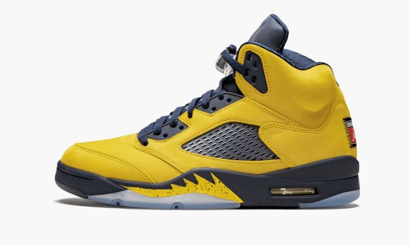 Basket Nike Air Jordan 5 Retro SE \'Michigan\' Homme Jaune Bleu Marine | FN5640218