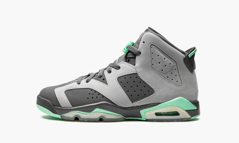 Basket Nike Air Jordan 6 Retro GG \'Green Glow\' Enfant Bleu Grise | XH1870925