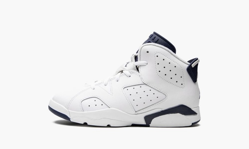 Basket Nike Air Jordan 6 Retro PS \'Midnight Navy 2022\' Enfant Blanche Bleu Marine | CD6405837