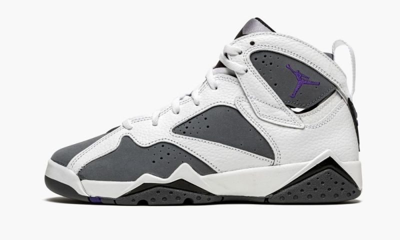 Basket Nike Air Jordan 7 Retro BG \'Flint\' Enfant Blanche Violette Grise | CE0527813