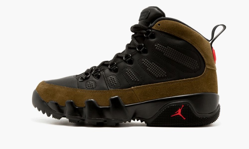 Basket Nike Air Jordan 9 Retro Boot NRG Homme Noir Vert Olive Clair Rouge | TA3918576