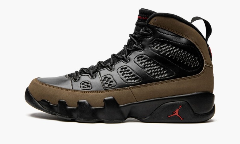 Basket Nike Air Jordan 9 Retro \'Olive\' Homme Noir Vert Olive Clair Rouge | BV1387052