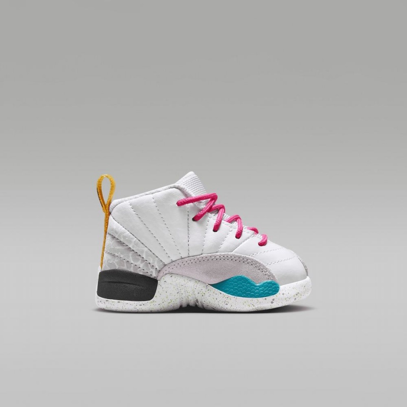 Basket Nike Jordan 12 Retro Enfant Blanche Violette Vert | LW4028169