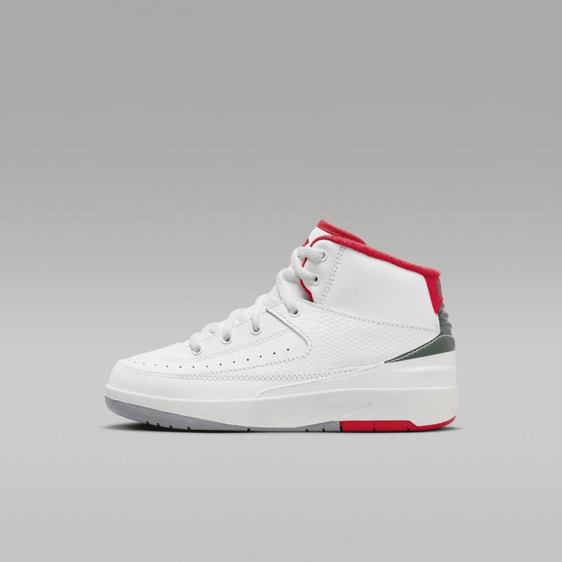 Basket Nike Jordan 2 Retro Enfant Blanche Rouge | UD9874105