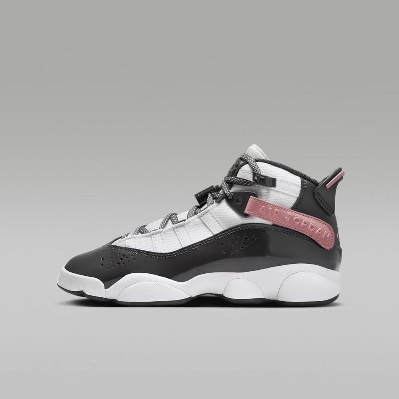 Basket Nike Jordan 6 Rings Enfant Noir Blanche Rose | EB7265381